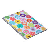 Kleurrijk flessenpatroon met meisjesventilator notitieboek (Rechterzijde)