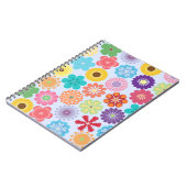 Kleurrijk flessenpatroon met meisjesventilator notitieboek (Linkerzijde)