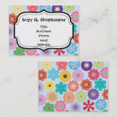 Kleurrijk flessenpatroon met meisjesventilator visitekaartje (Voorkant / Achterkant)