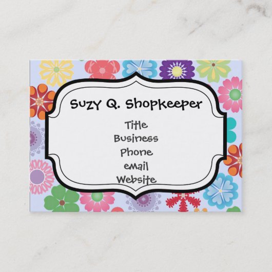 Kleurrijk flessenpatroon met meisjesventilator visitekaartje (Voorkant)