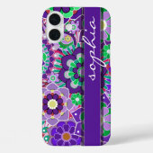 Kleurrijk flessenpatroon met naam - aubergine Case-Mate iPhone case (Achterkant)