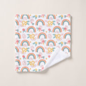 Kleurrijk flessenregenboogpatroon bad handdoek (Wasdoekje)