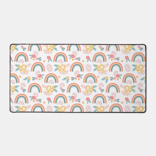 Kleurrijk flessenregenboogpatroon bureaumat (Voorkant)