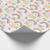 Kleurrijk flessenregenboogpatroon cadeaupapier (Hoek)