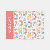 Kleurrijk flessenregenboogpatroon fleece deken (Voorkant (Horizontaal))