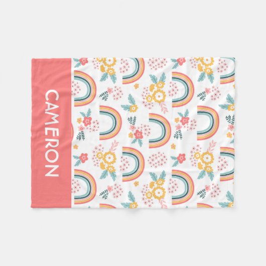 Kleurrijk flessenregenboogpatroon fleece deken (Voorkant (Horizontaal))