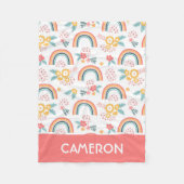 Kleurrijk flessenregenboogpatroon fleece deken (Voorkant)