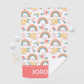 Kleurrijk flessenregenboogpatroon golfhanddoek (Insitu)