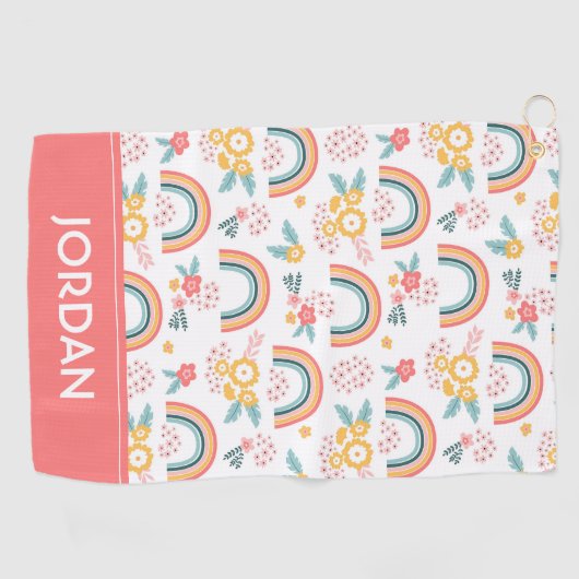 Kleurrijk flessenregenboogpatroon golfhanddoek (Horizontaal)