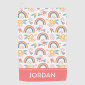 Kleurrijk flessenregenboogpatroon golfhanddoek (Voorkant)