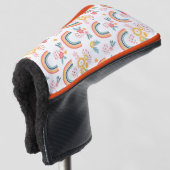 Kleurrijk flessenregenboogpatroon golfheadcover (3/4 voorkant)