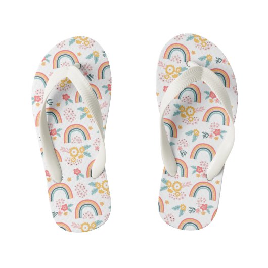 Kleurrijk flessenregenboogpatroon kinder teenslippers (Voetbed)
