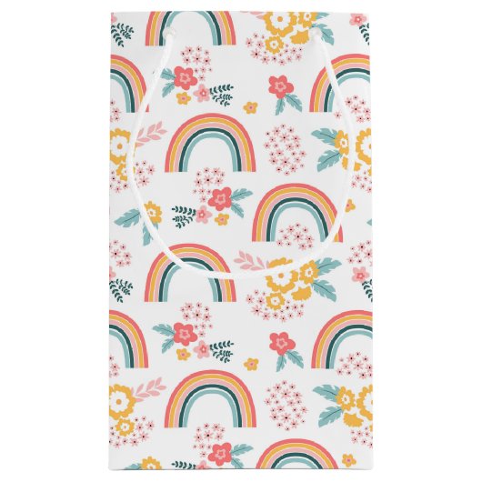 Kleurrijk flessenregenboogpatroon klein cadeauzakje (Achterkant)