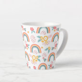 Kleurrijk flessenregenboogpatroon latte mok (Rechterhoek)