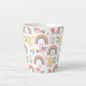 Kleurrijk flessenregenboogpatroon latte mok (Voorkant)