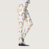 Kleurrijk flessenregenboogpatroon leggings (Rechts)