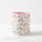 Kleurrijk flessenregenboogpatroon mok (Midden)