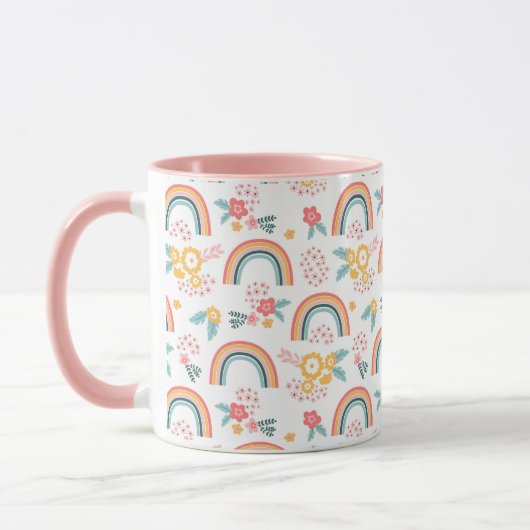 Kleurrijk flessenregenboogpatroon mok (Links)