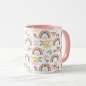 Kleurrijk flessenregenboogpatroon mok (Voorkant rechts)