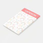 Kleurrijk flessenregenboogpatroon post-it® notes (Schuin)