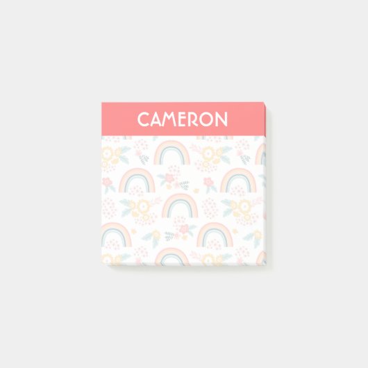 Kleurrijk flessenregenboogpatroon post-it® notes (Voorkant)