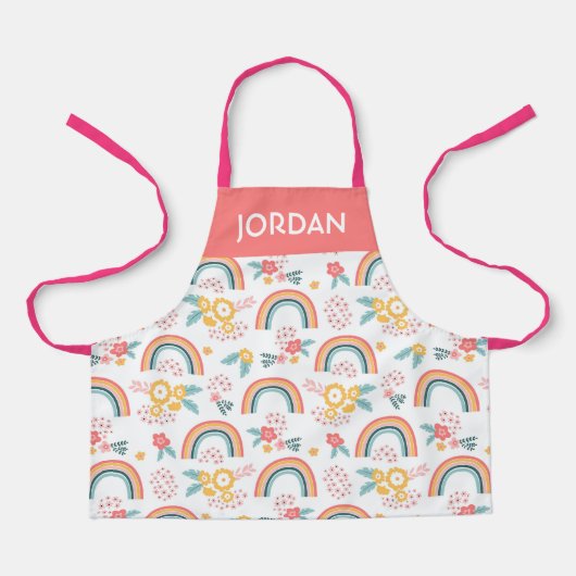 Kleurrijk flessenregenboogpatroon schort (Voorkant)