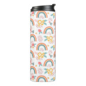 Kleurrijk flessenregenboogpatroon thermosbeker (Gedraaid links)