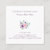 Kleurrijk floraal lijst vierkante visitekaartje (Achterkant)