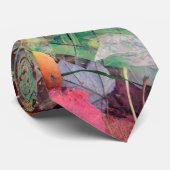 Kleurrijk Floral Abstract Patroon Stropdas (Opgerold)