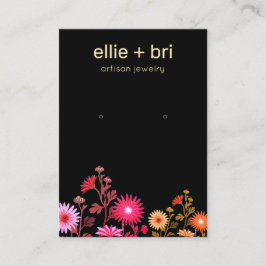 Kleurrijk Floral Boho Black Earring-beeldscherm Visitekaartje