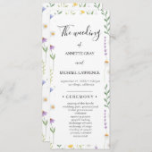 Kleurrijk Floral bruiloft ceremonie programma (Voorkant / Achterkant)