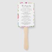 Kleurrijk Floral bruiloft ceremonie programma Handwaaier (Achterkant)