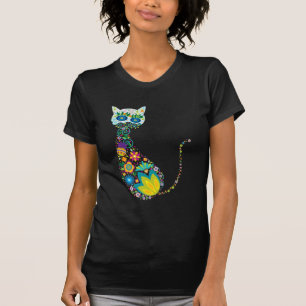 Kleurrijk Floral Cat Dames Baggy Mode T-shirt