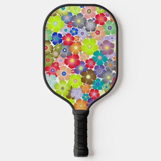 Kleurrijk Floral Design Pickleball Paddle (Voorkant)