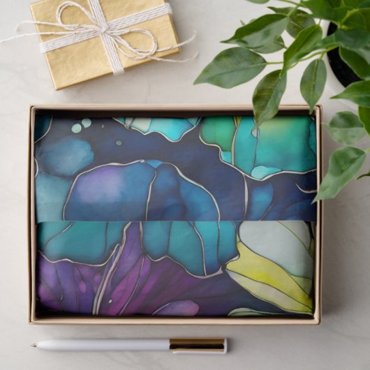 Kleurrijk Floral Ink Art Tissue Papier (Geschenk)