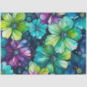 Kleurrijk Floral Ink Art Tissue Papier (Voorkant)