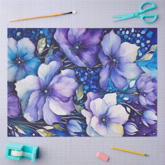 Kleurrijk Floral Ink Art Tissue Papier (Craft)