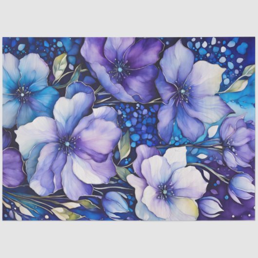 Kleurrijk Floral Ink Art Tissue Papier (Voorkant)