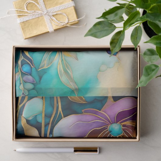 Kleurrijk Floral Ink Art Tissue Papier (Geschenk)