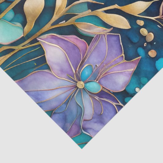 Kleurrijk Floral Ink Art Tissue Papier (Detail)