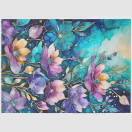 Kleurrijk Floral Ink Art Tissue Papier