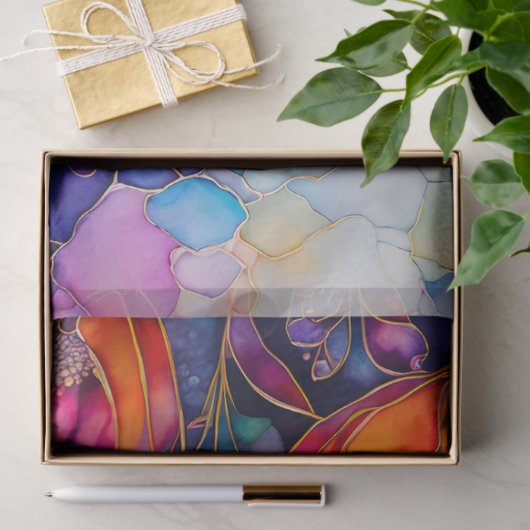Kleurrijk Floral Ink Art Tissue Papier (Geschenk)