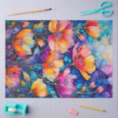 Kleurrijk Floral Ink Art Tissue Papier (Craft)
