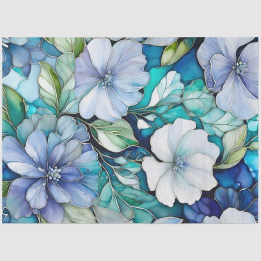 Kleurrijk Floral Ink Art Tissue Papier (Voorkant)