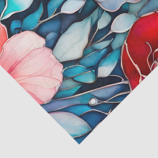 Kleurrijk Floral Ink Art Tissue Papier (Detail)