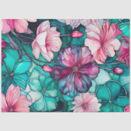 Kleurrijk Floral Ink Art Tissue Papier