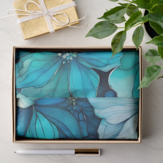 Kleurrijk Floral Ink Art Tissue Papier (Geschenk)