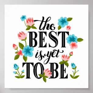 Kleurrijk Floral Inspirerend Quote Poster