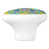 Kleurrijk  Floral Lace Geometric Ornament 3 Keramische Knop (Zijkant)