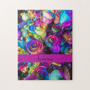 Kleurrijk Floral Monogram moeilijk  Legpuzzel